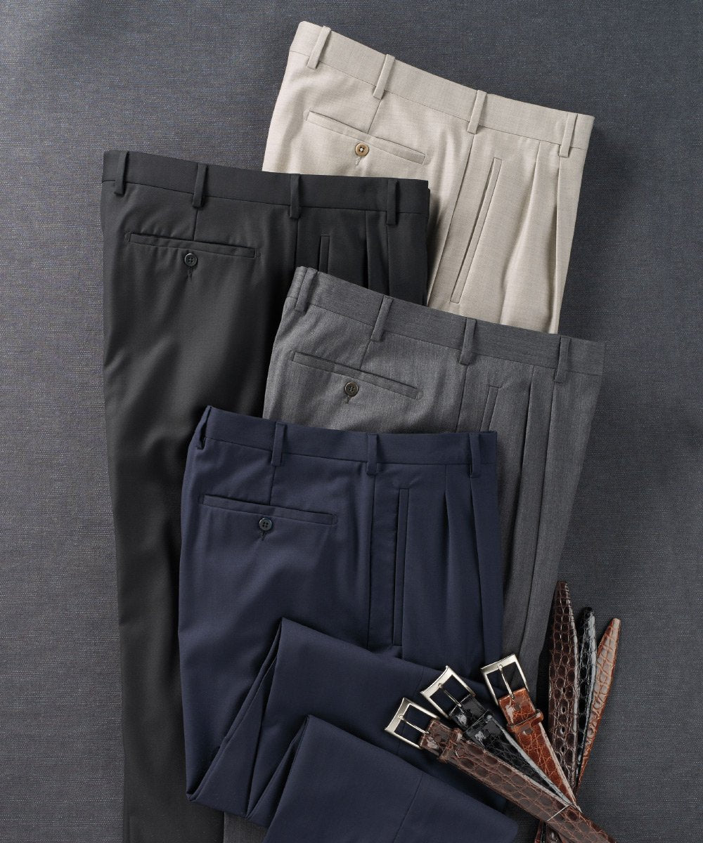 Pantaloni Zanella in Lana Stretch, Men's Big & Tall