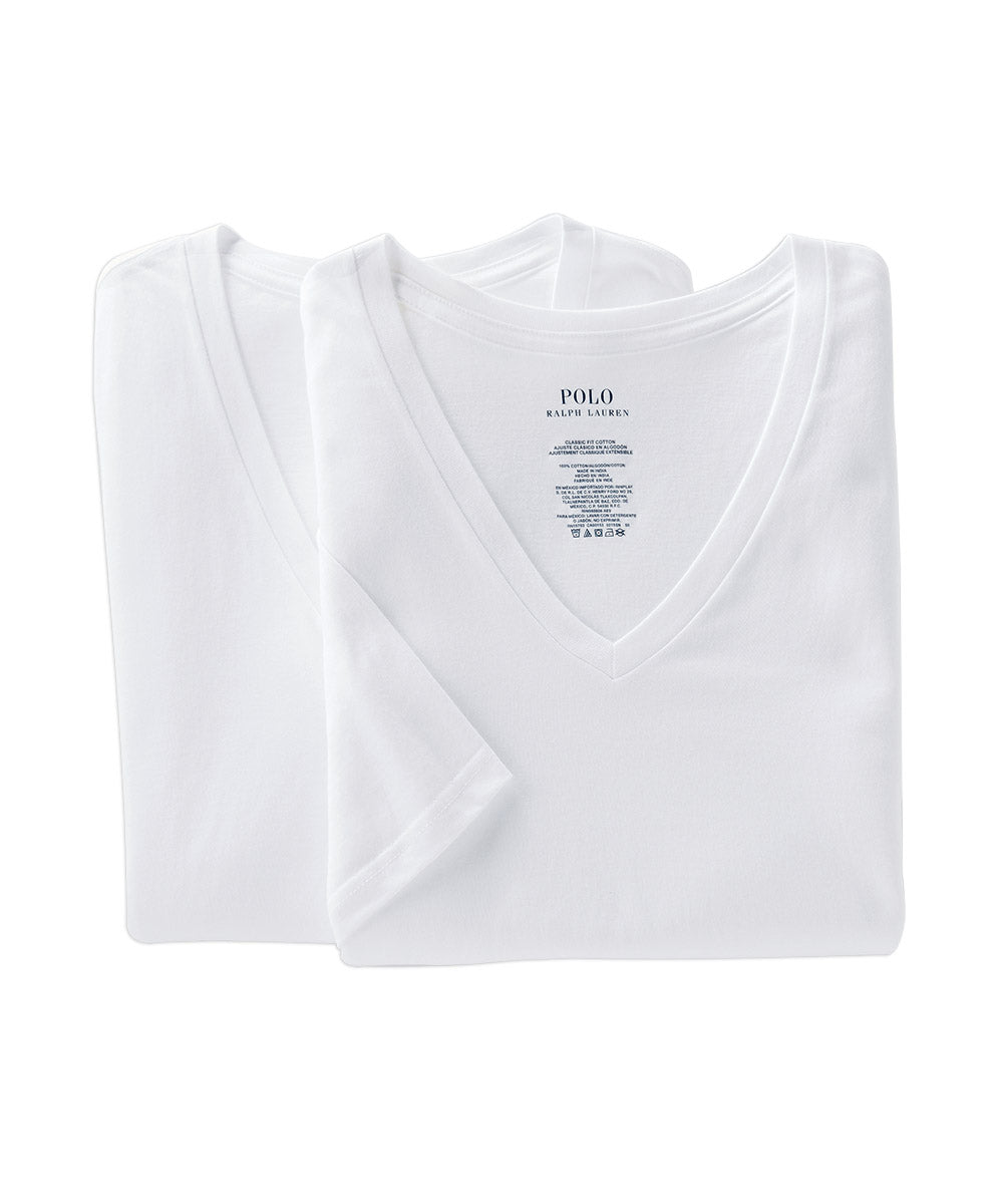 plyndringer Reskyd Vælge Polo Ralph Lauren Cotton V-Neck Undershirt (2-Pack) - Westport Big & Tall