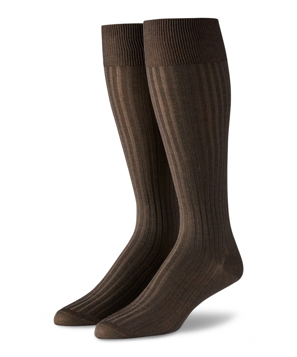 Men's Big & Tall Pantherella Cotton Over-the-Calf Socks Brown / XL Men's Big & Tall Pantherella Cotton Over-the-Calf Socks Brown / XL