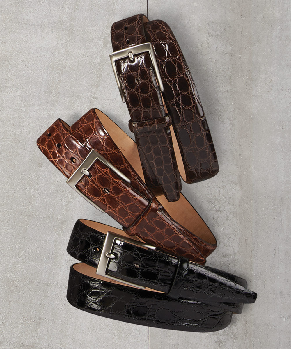 Caiman Crocodile Belt, Men's Big & Tall