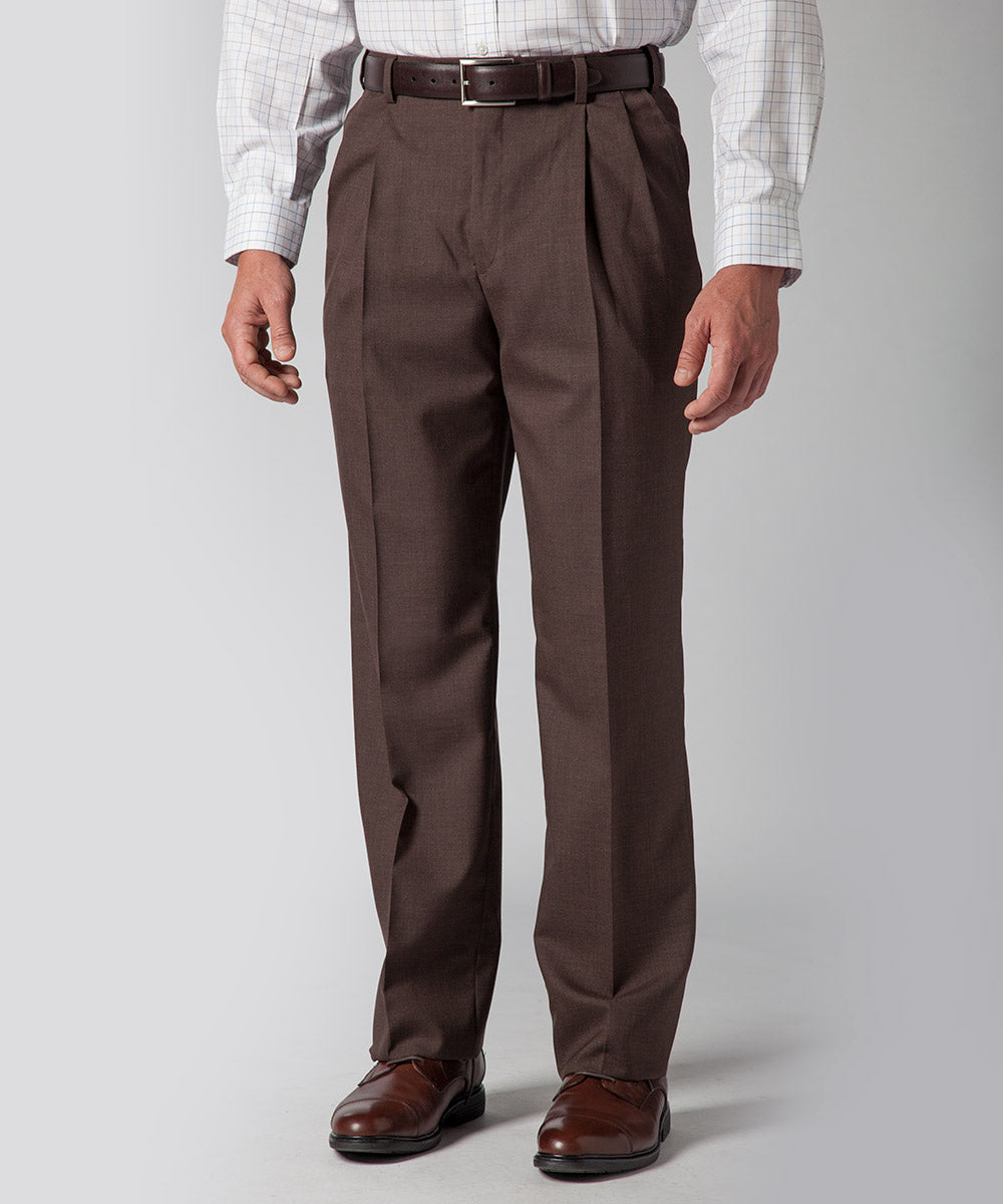 DENNISON Men Beige Smart Tapered Fit Pleated Trousers – dennisonfashionindia