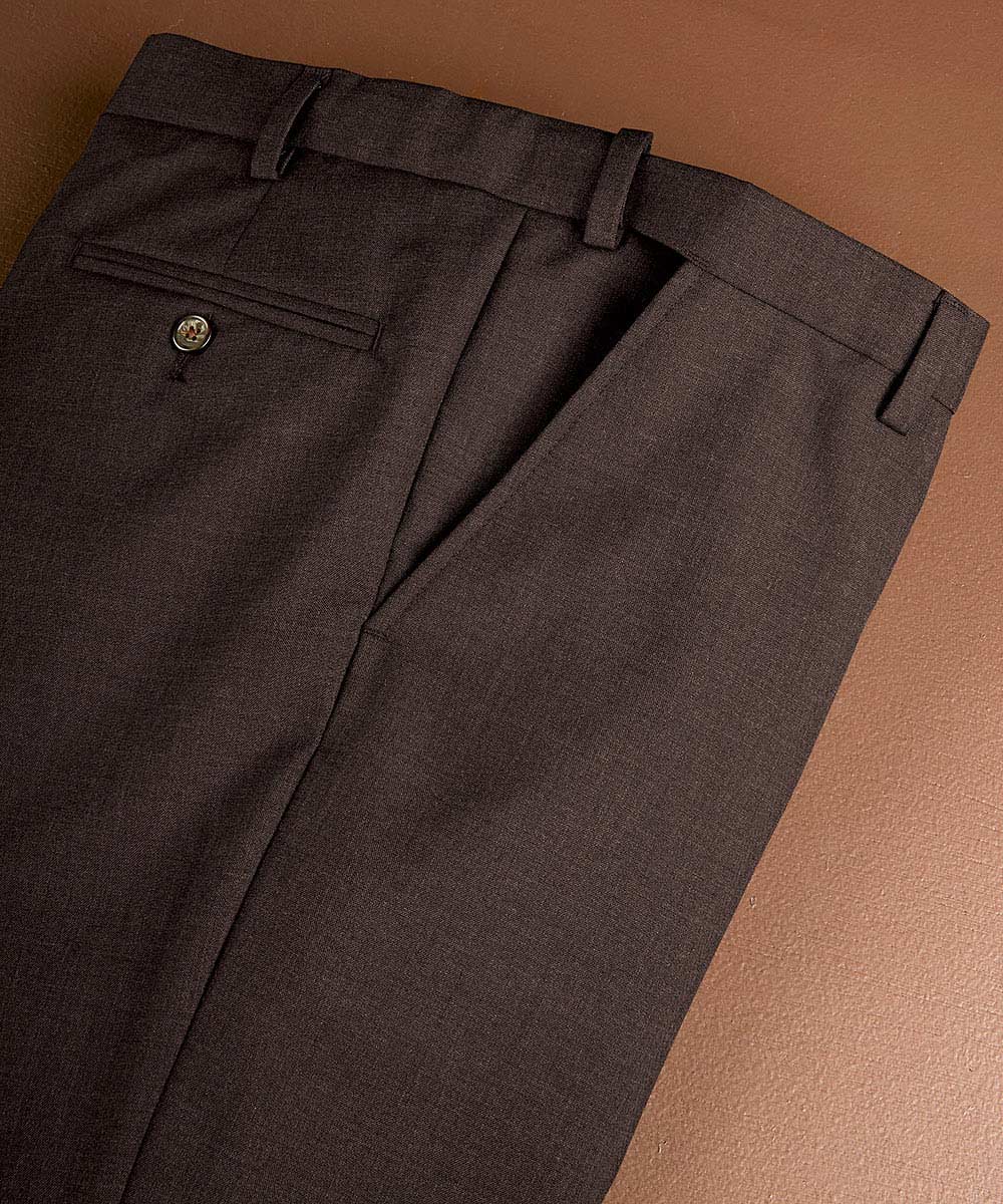 Pantaloni eleganti in misto lana Westport 1989 con parte anteriore piatta, Men's Big & Tall