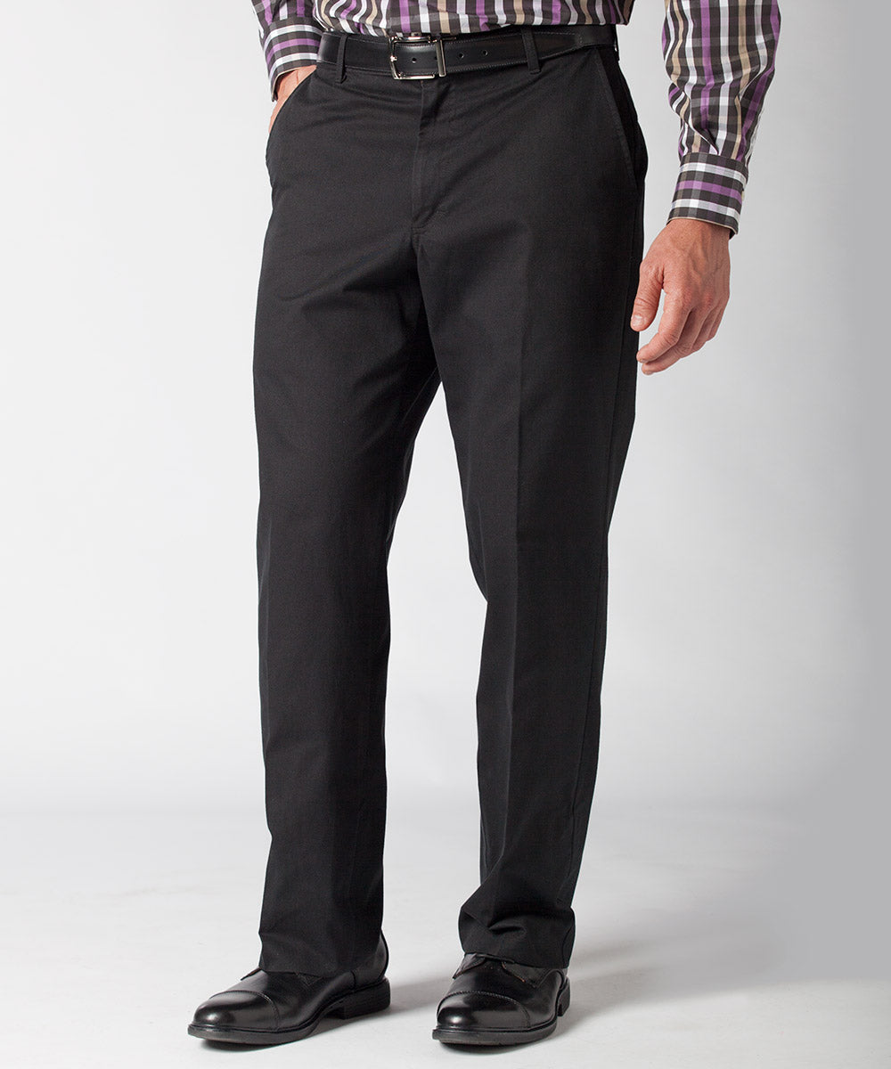 Pantaloni eleganti in misto lana Westport 1989 con parte anteriore piatta, Men's Big & Tall