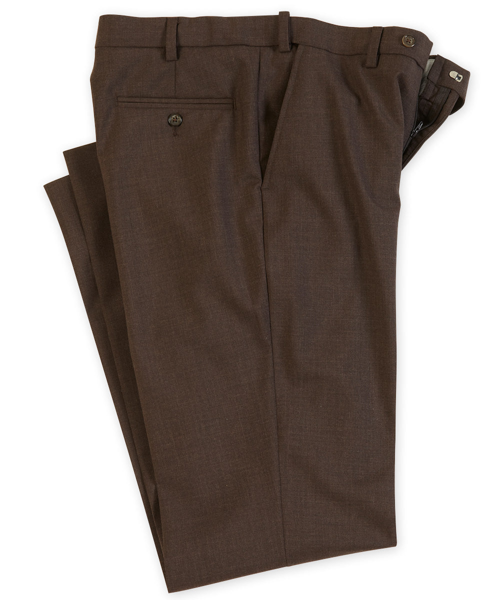 Pantaloni eleganti in misto lana Westport 1989 con parte anteriore piatta, Men's Big & Tall