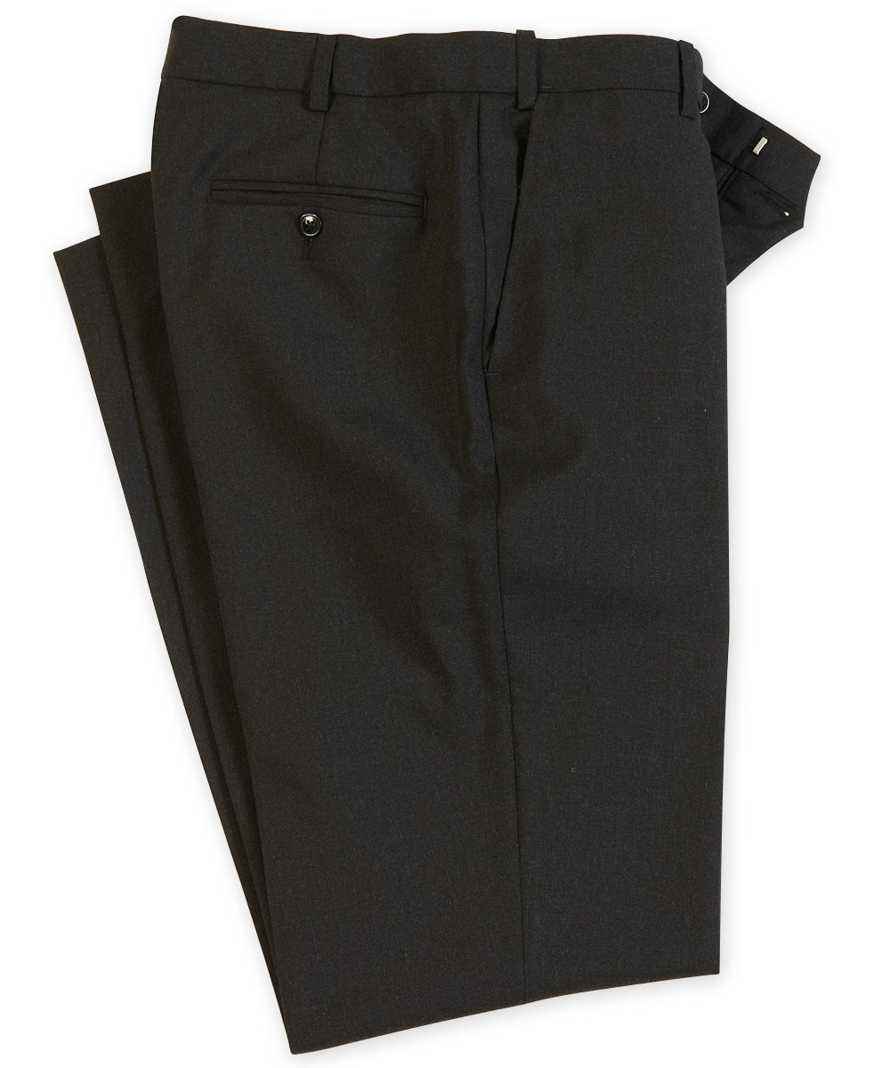 mens black wool dress pants Apollo King Men's Semi Wide Leg Pants - 100% Wool Pants - Brown - 32