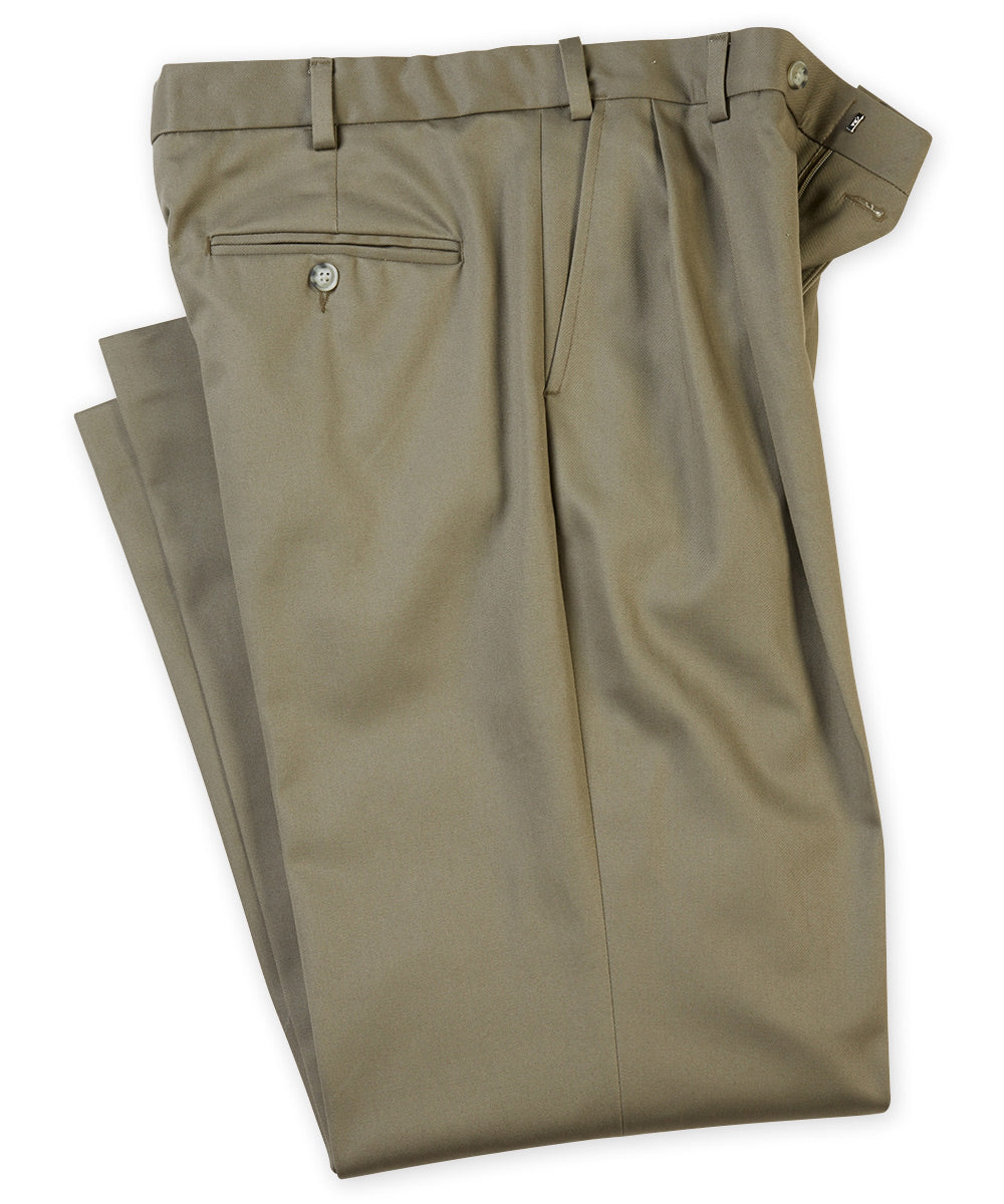 Westport 1989 Pleated Satin Twill Pants, Men's Big & Tall