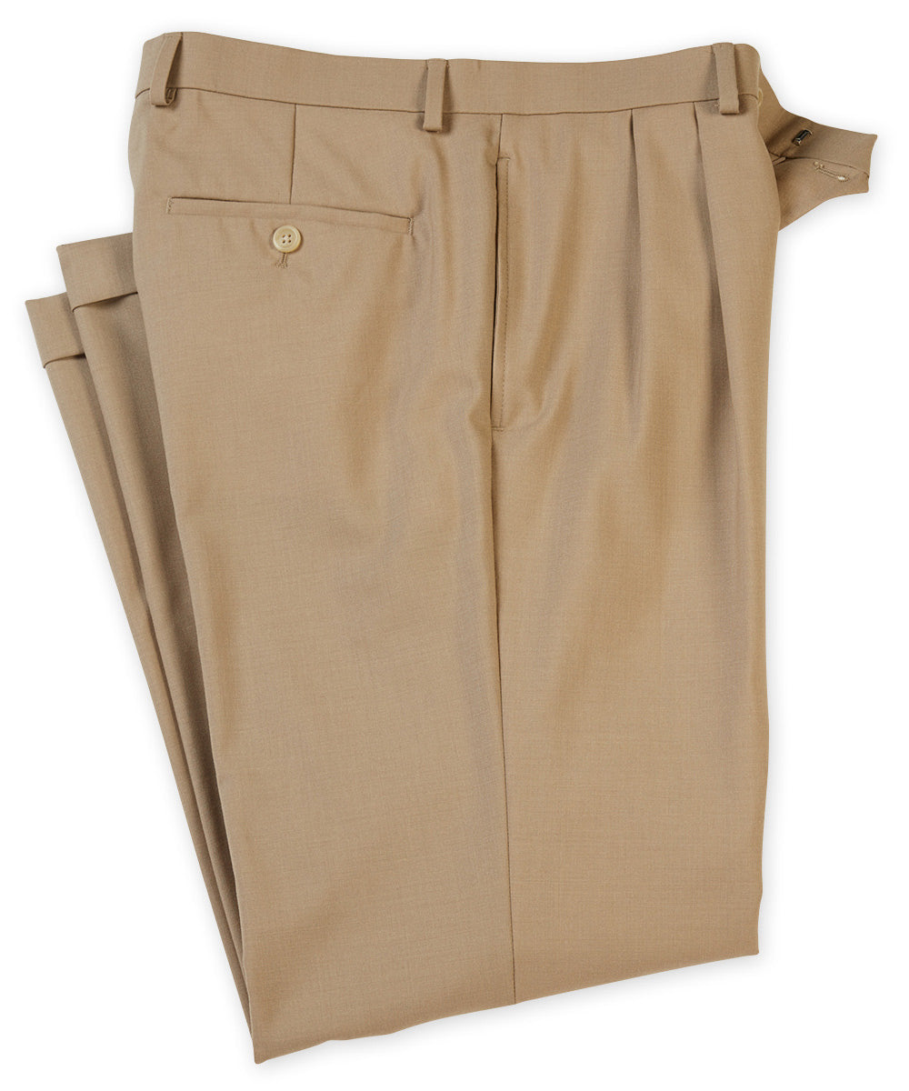 Lauren Ralph Lauren Pleated Plain Weave Wool Dress Pants