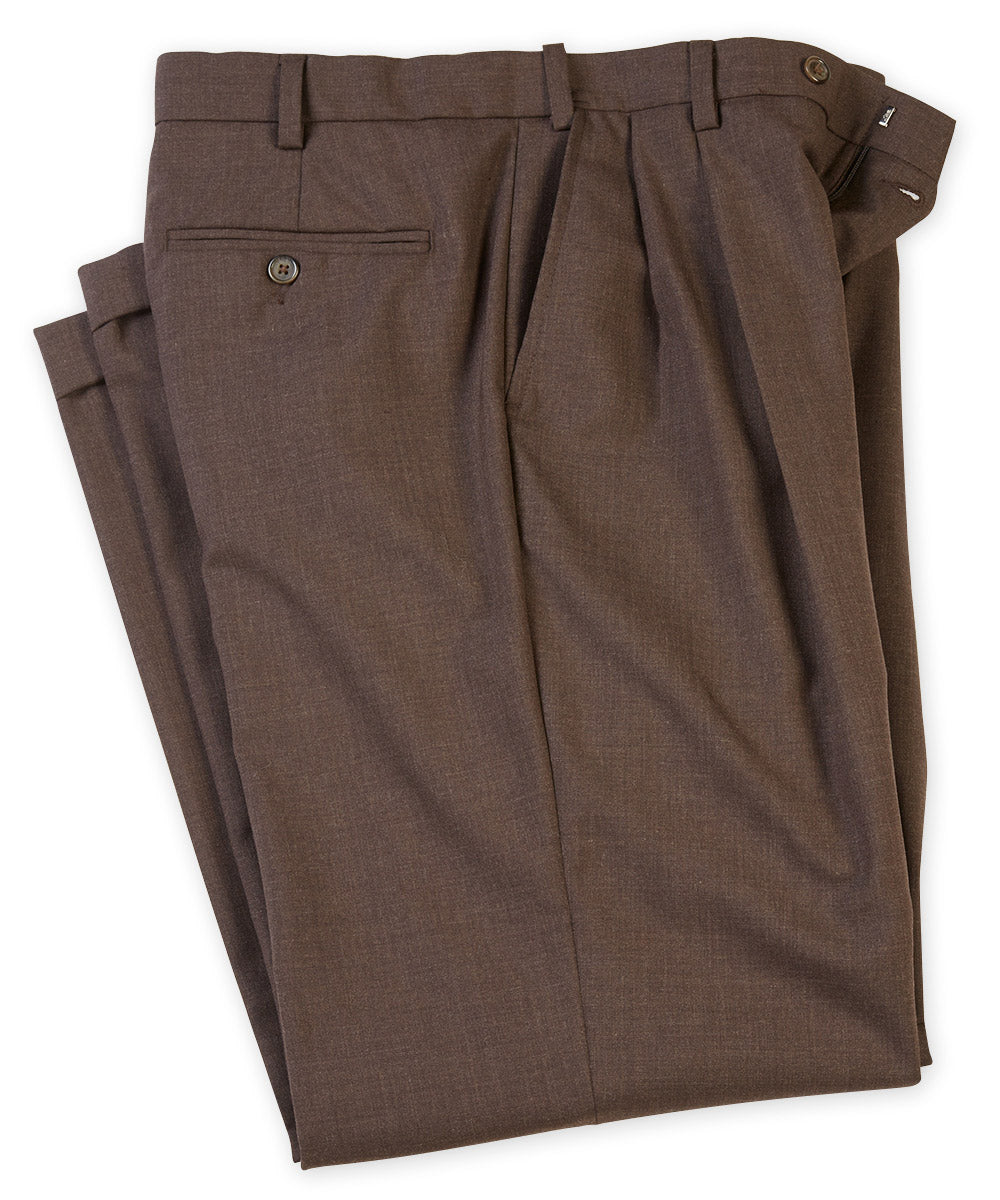 Lauren Ralph Lauren Pleated Plain Weave Wool Dress Pants