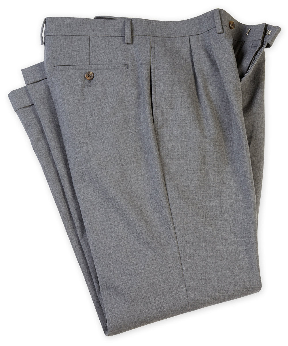 Lauren Ralph Lauren Pleated Plain Weave Wool Dress Pants