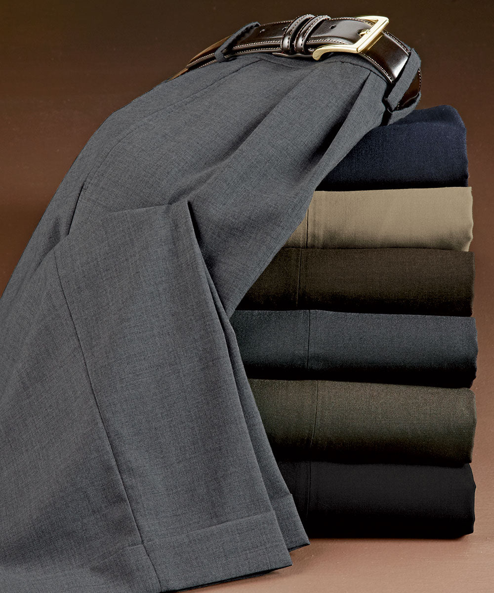 Lauren Ralph Lauren Pleated Plain Weave Wool Dress Pants