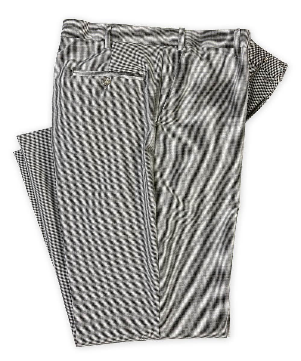 Pantaloni eleganti in misto lana pied de poule Westport 1989 sul davanti piatto, Men's Big & Tall