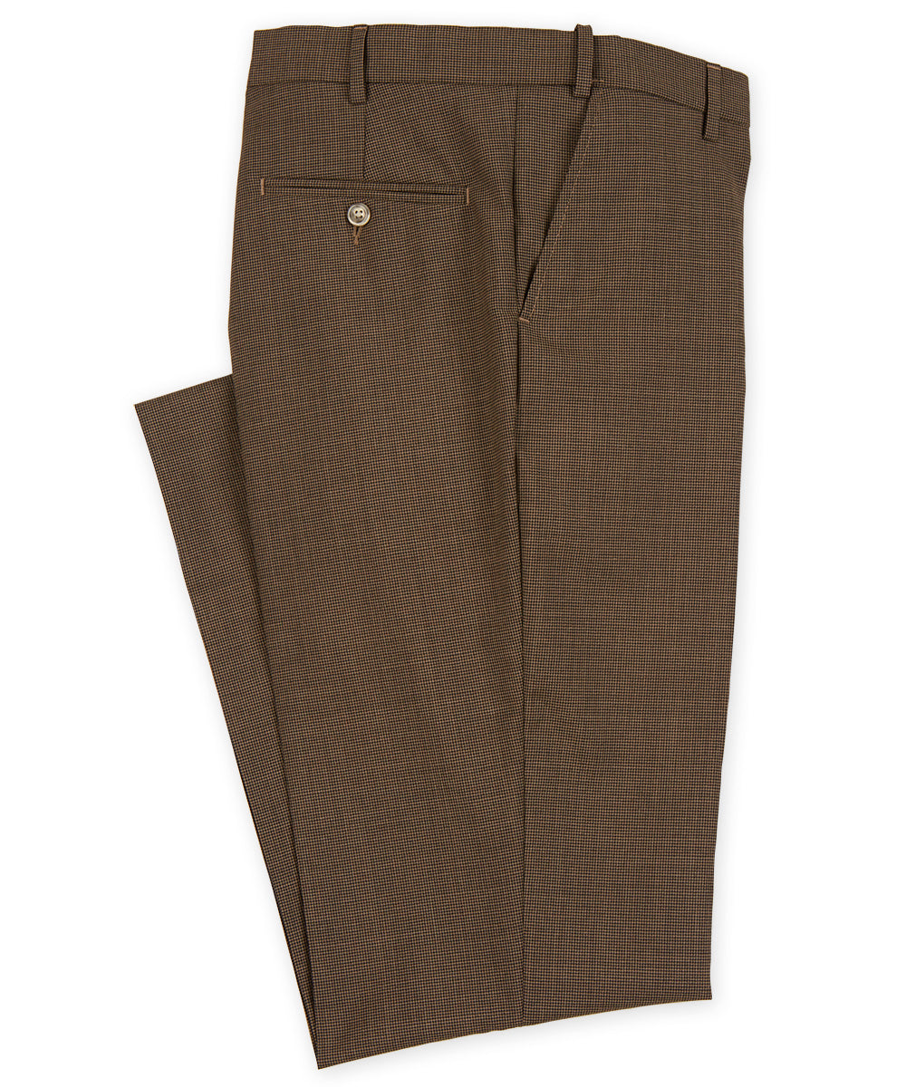 Pantaloni eleganti in misto lana pied de poule Westport 1989 sul davanti piatto, Men's Big & Tall