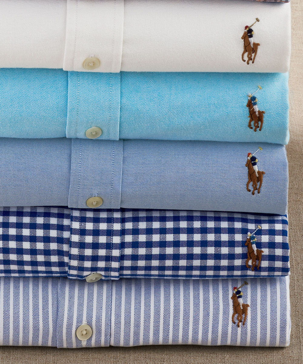 Polo Ralph Lauren Men's Big & Tall Classic Fit Long-Sleeve Oxford Shirt - Aegean Blue