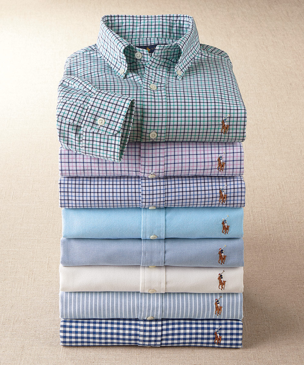 Polo Ralph Lauren Men's Big and Tall Long-Sleeve Solid Oxford Shirt