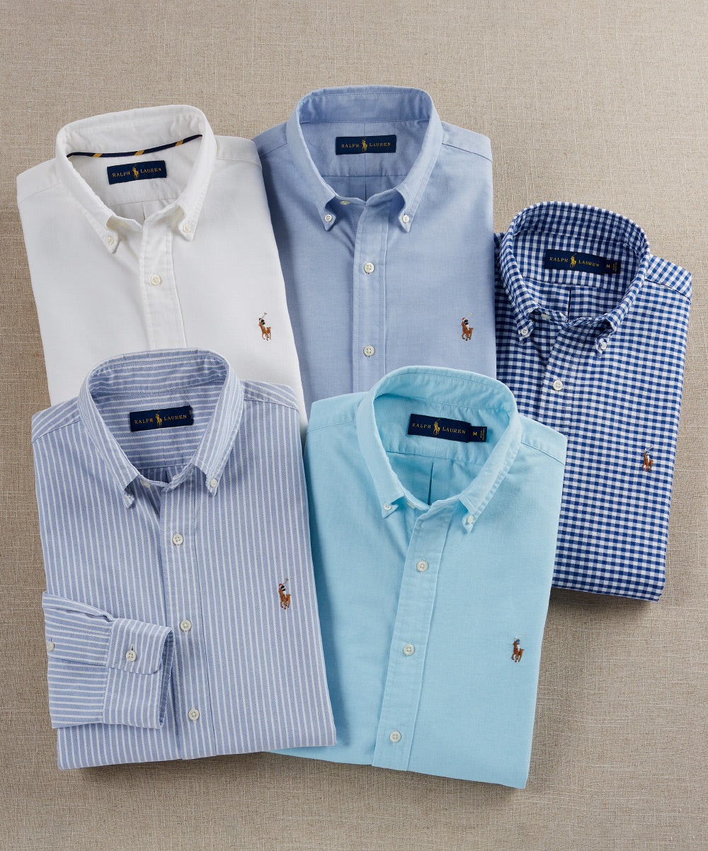 Polo Ralph Lauren Men's Big and Tall Long-Sleeve Solid Oxford Shirt - Aegean Blue 5XB Polo Ralph Lauren Men's Big and Tall Long-Sleeve Solid Oxford Shirt - Aegean Blue 5XB