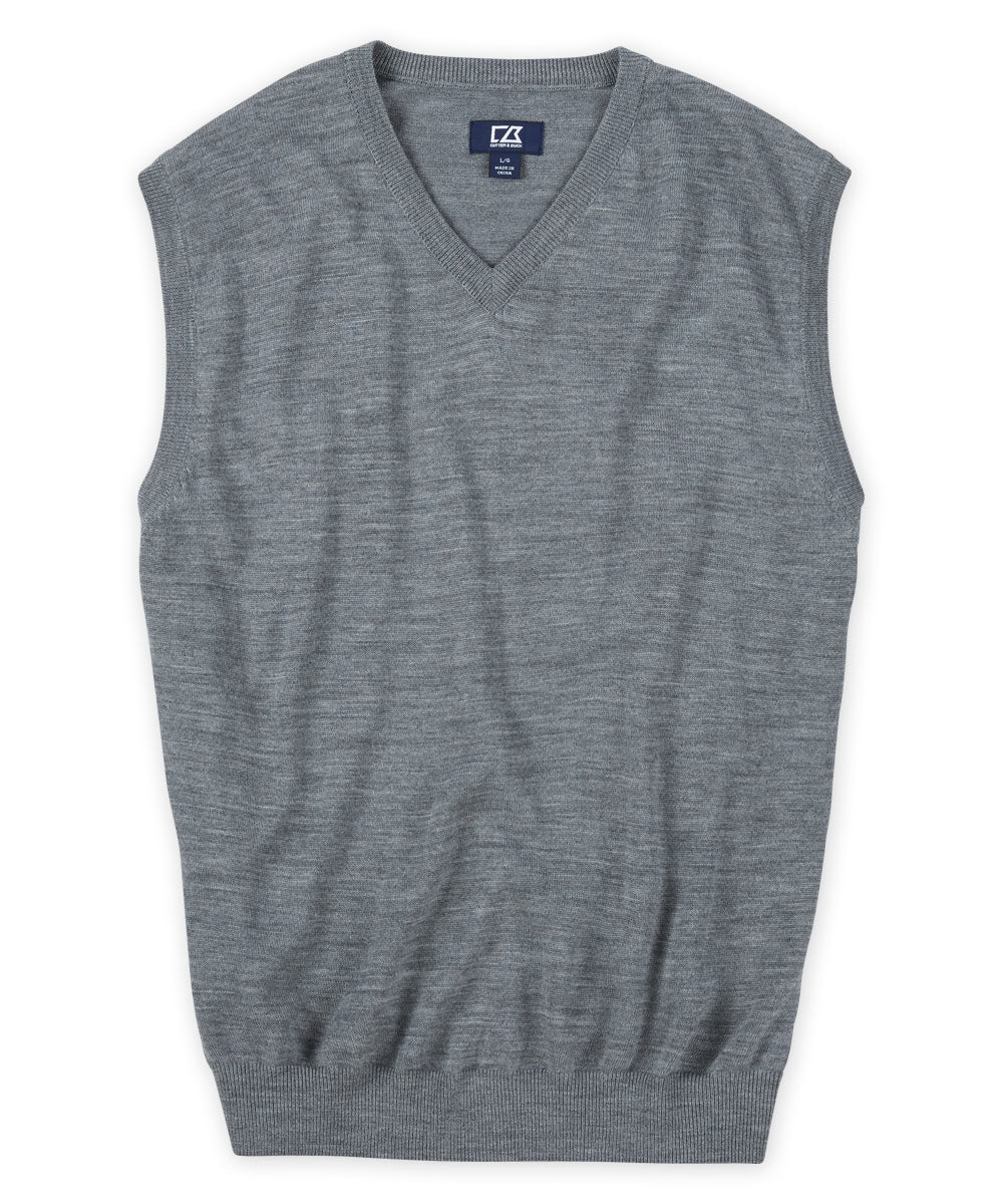Cutter & Buck Merino Wool-Blend V-Neck Sweater Vest, Big & Tall
