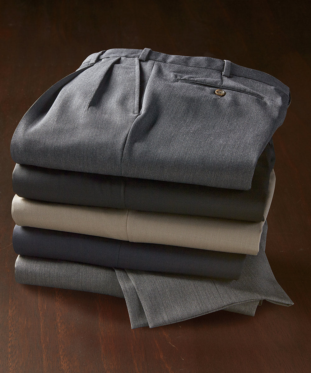 Westport 1989 Big & Tall Pleated Wool Gabardine Pants
