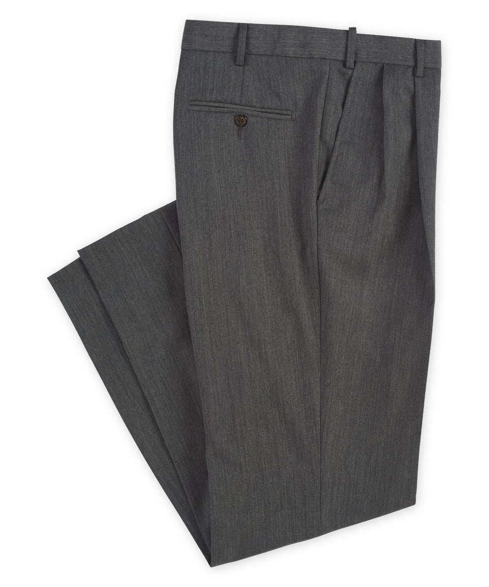 Men's Big & Tall Westport 1989 Pleated Wool Gabardine Dress Pants Charcoal / 58