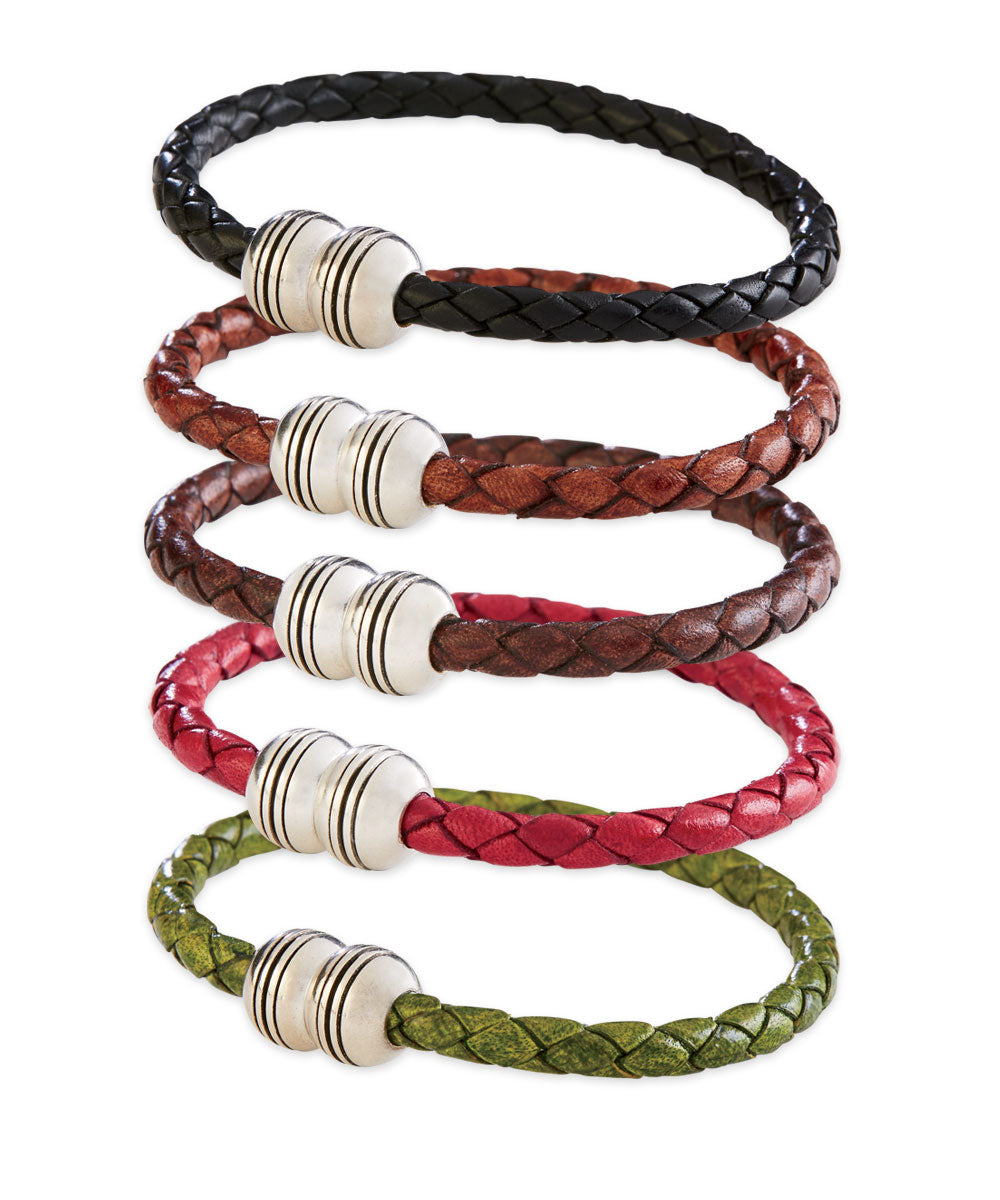 Torino Men's Big & Tall Woven Double Ball Clasp Bracelet