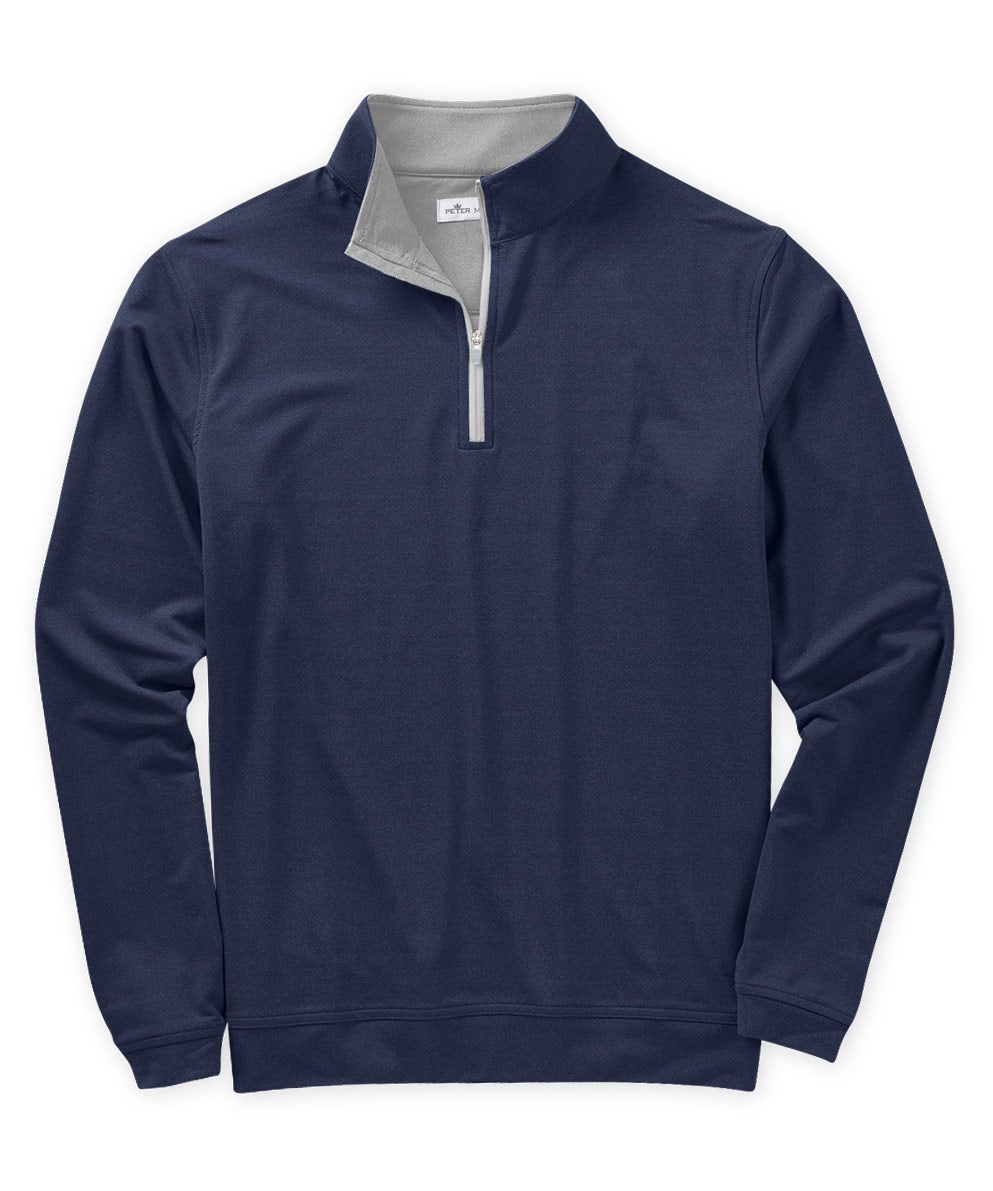 Pullover con zip a un quarto in spugna elasticizzata di Peter Millar Perth, Men's Big & Tall