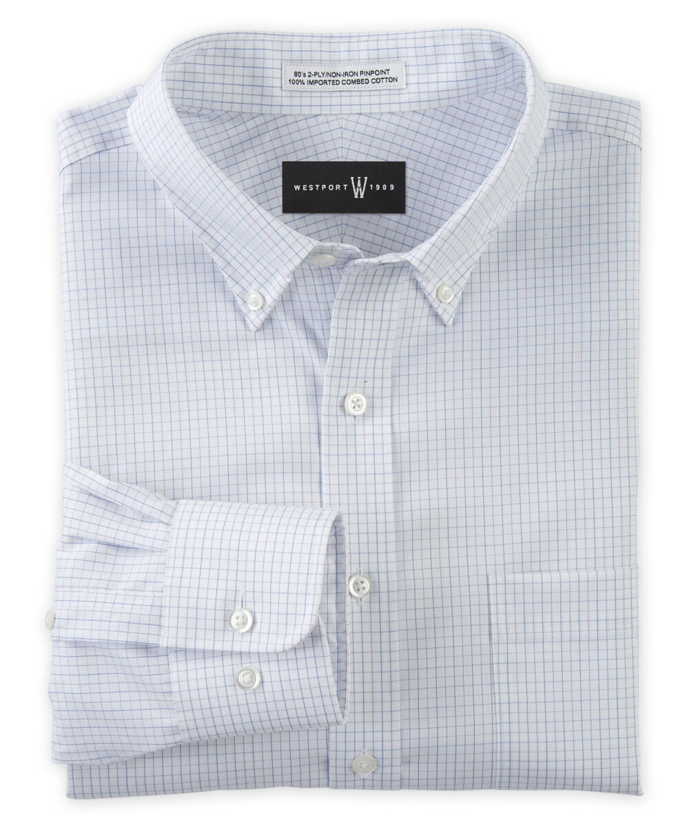 Camicia elegante non stirabile Micro Tattersall di Westport 1989, Men's Big & Tall