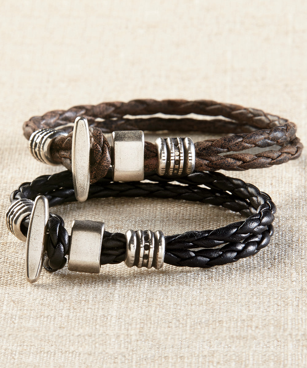 Torino Harness Leather Bracelet, Men's Big & Tall