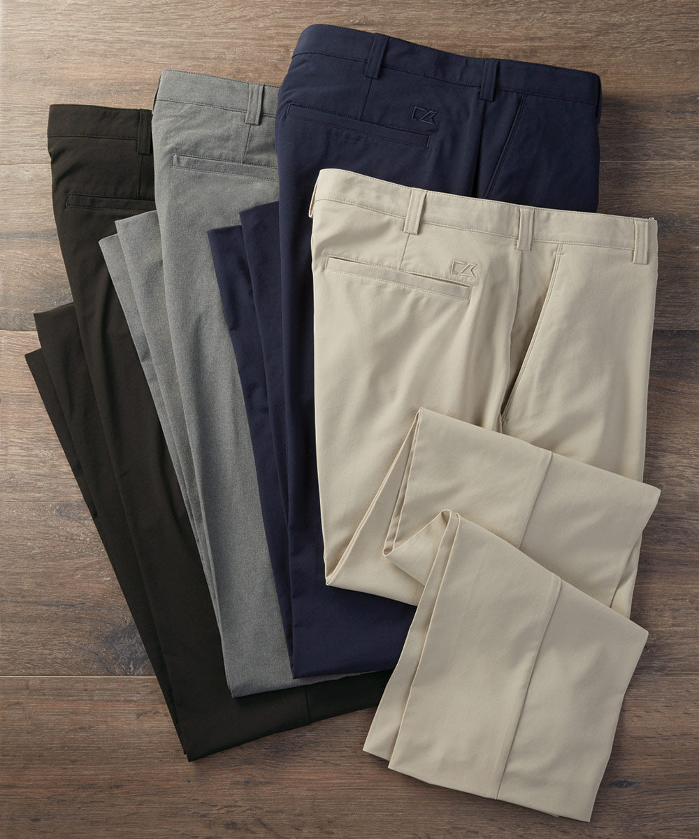 Cutter &amp; Buck Flat-Front Stretch Tech Pants