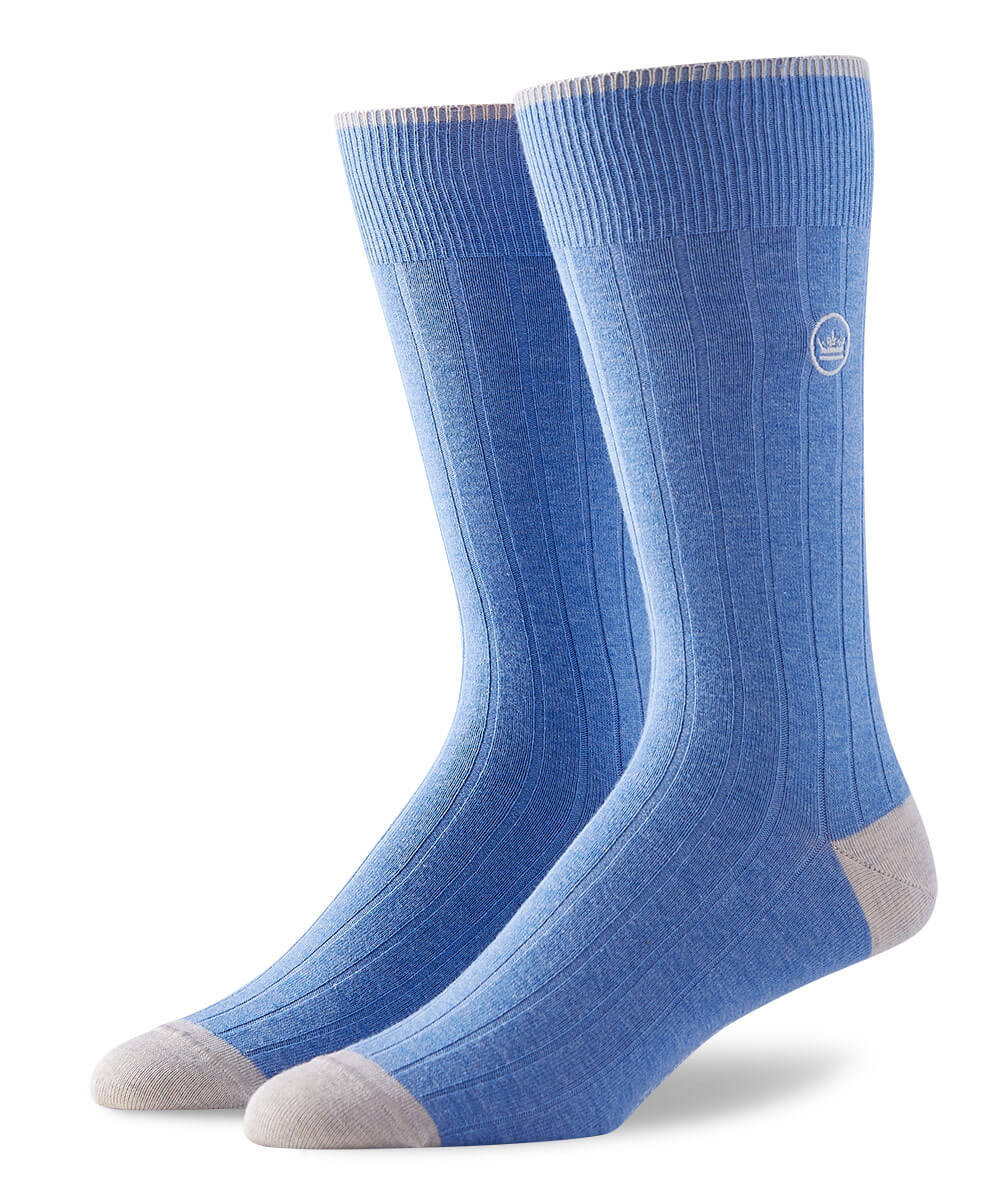 Peter Millar Solid Ribbed Cotton Socks, Men's Big & Tall