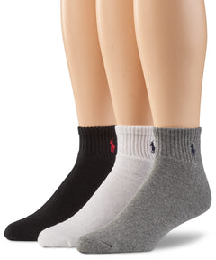 Polo Ralph Lauren Quarter Top Athletic Socks 3 Pack Westport Big Tall