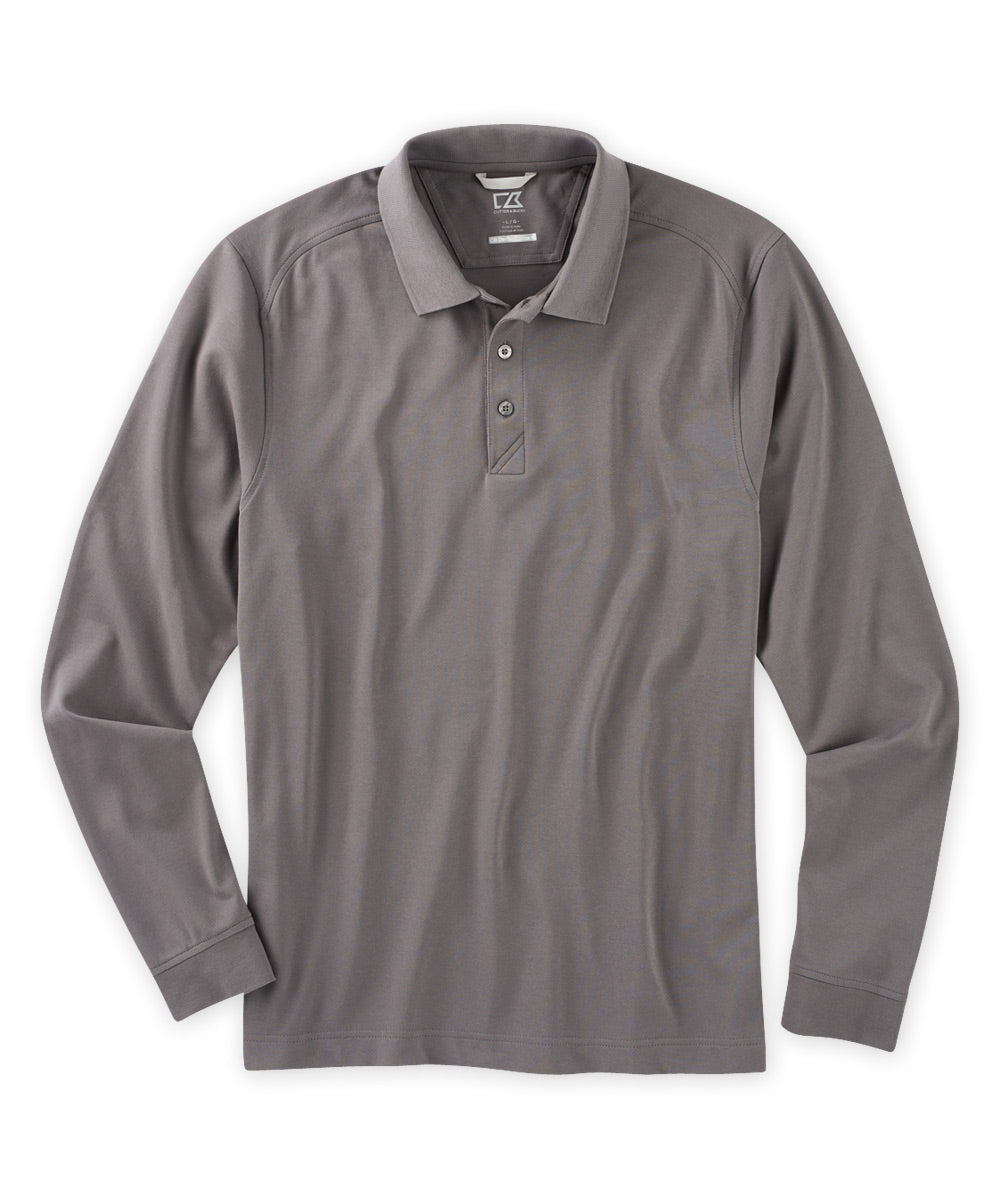 Cutter &amp; Buck Long Sleeve Drytec Cotton+ Advantage Stretch Polo Shirt