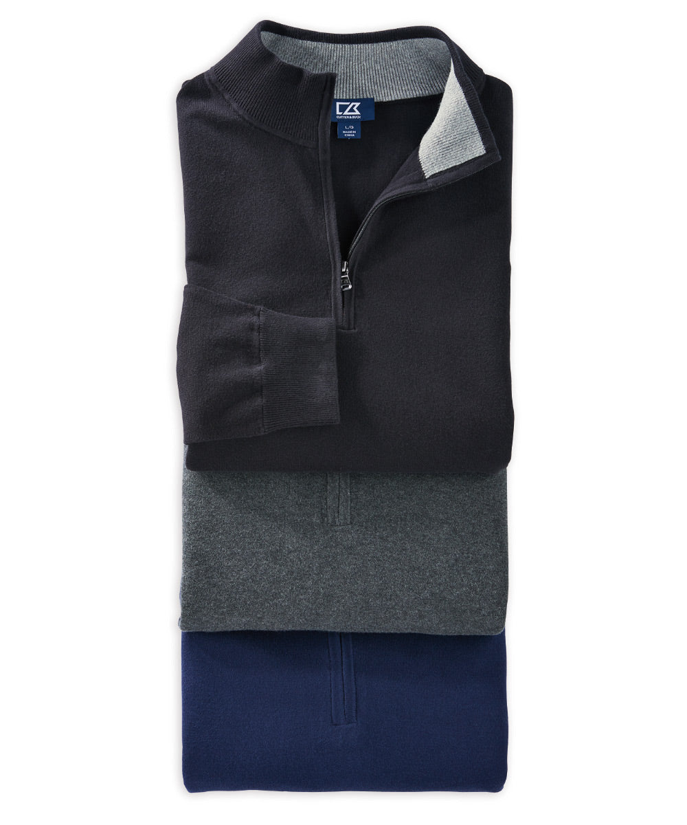 Cutter &amp; Buck Cotton Stretch Half-Zip Sweater
