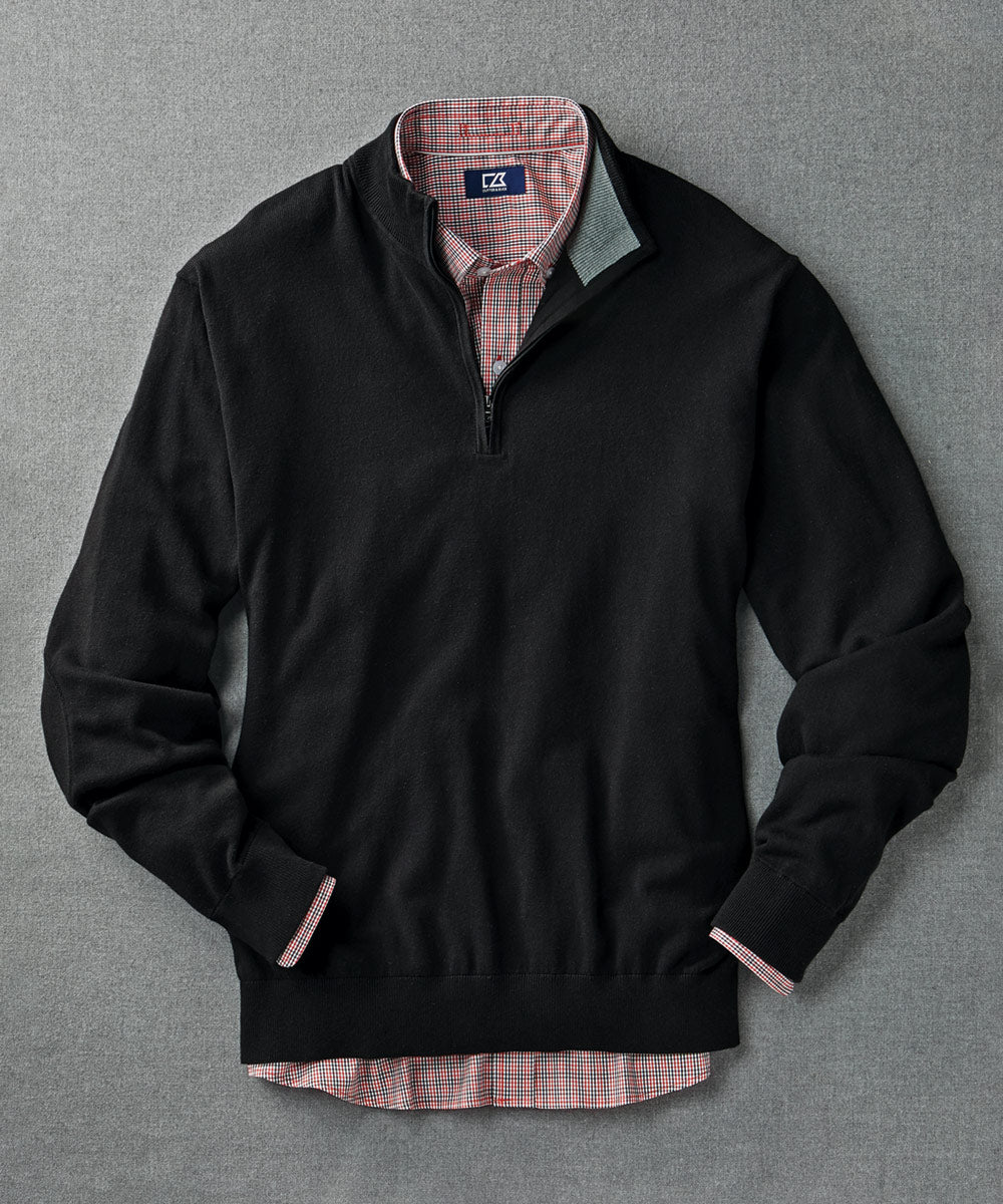 Cutter &amp; Buck Cotton Stretch Half-Zip Sweater