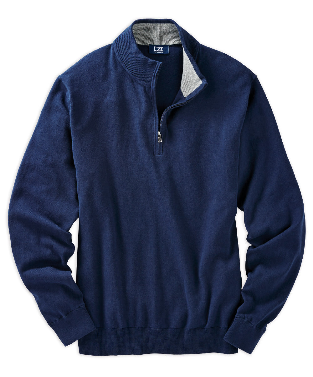 Cutter &amp; Buck Cotton Stretch Half-Zip Sweater