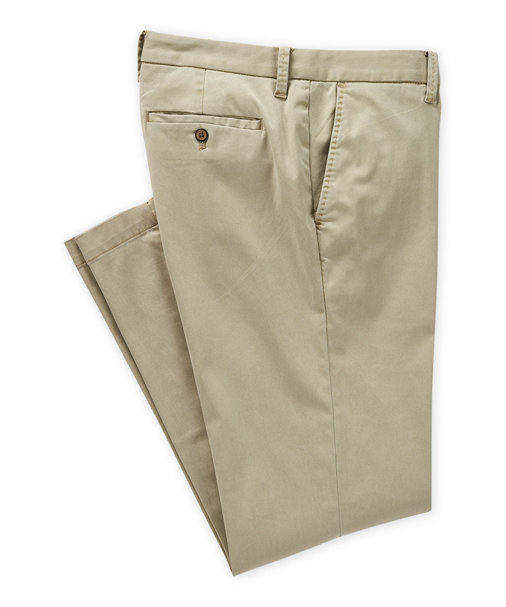 Tommy Bahama Stretch Flat-Front Sateen Chino Pants