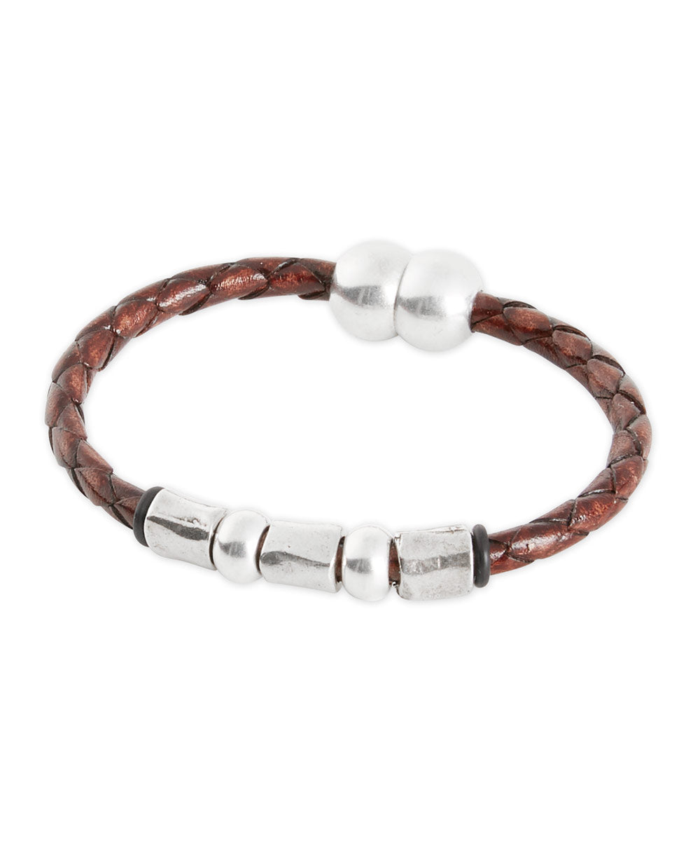 Torino Men's Leather & Metal Bracelet | Westport Big & Tall