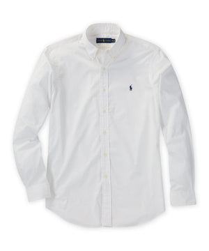 Polo Ralph Lauren Camicia sportiva in popeline elasticizzato naturale a maniche lunghe