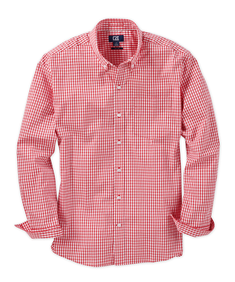Cutter &amp; Buck Easy Care Stretch Gingham Long Sleeve Sport Shirt
