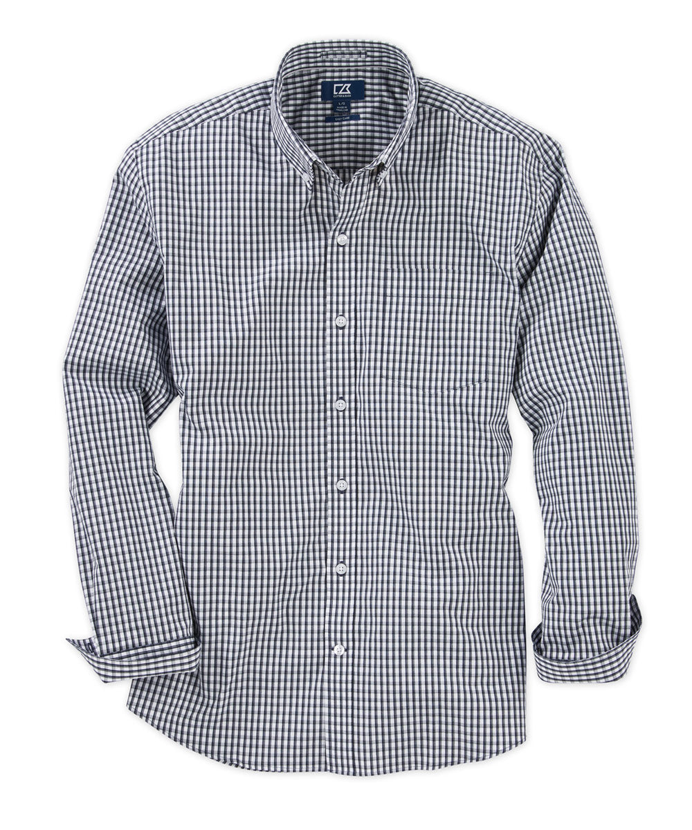 Cutter &amp; Buck Easy Care Stretch Gingham Long Sleeve Sport Shirt