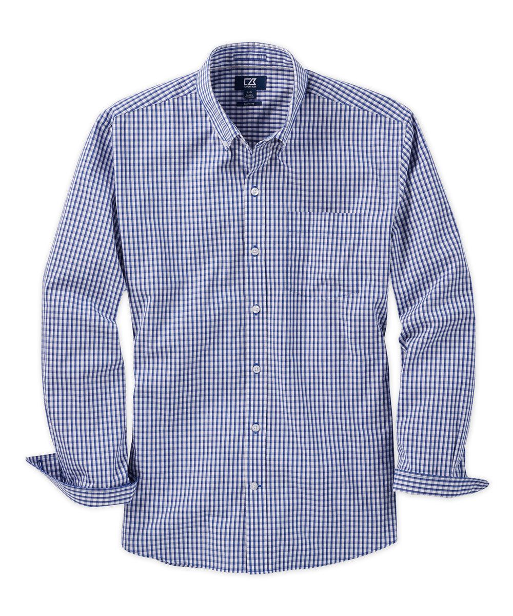 Cutter &amp; Buck Easy Care Stretch Gingham Long Sleeve Sport Shirt