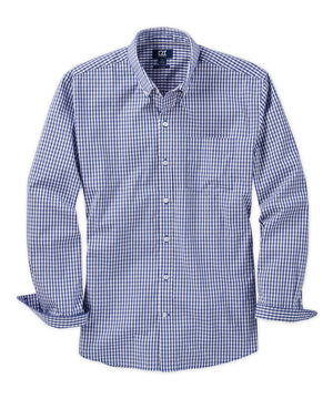 Cutter & Buck Easy Care Stretch Gingham Long Sleeve Sport Shirt