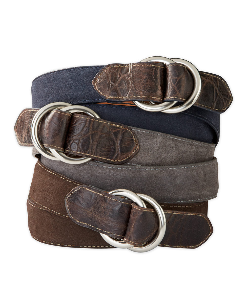 Westport Black Men's Big & Tall Suede O-Ring Belt