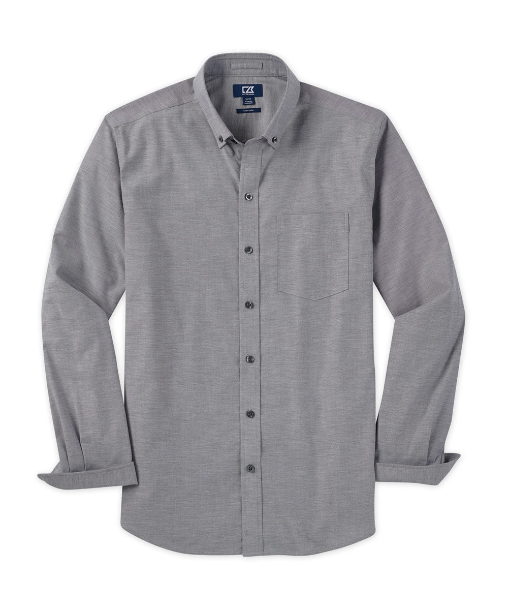Cutter &amp; Buck Stretch Solid Oxford Long Sleeve Sport Shirt