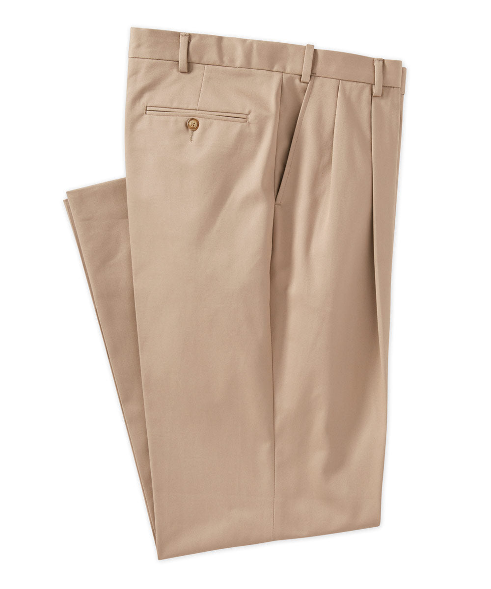 Westport 1989 Pleated Wrinkle-Free Twill Pants with Stretch Waistband, Men's Big & Tall