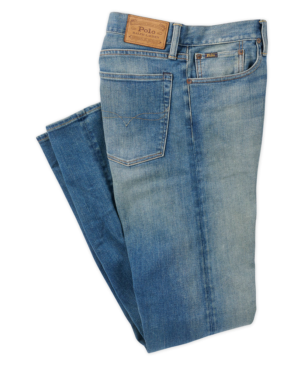 Polo Ralph Lauren Men's Big & Tall Light Wash Stretch Five-Pocket Jeans