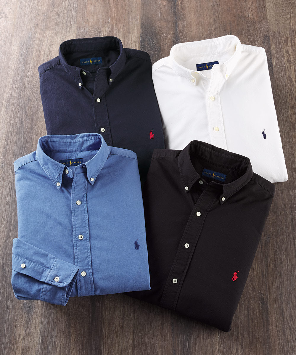 Polo Ralph Lauren Long Sleeve Garment Dyed Oxford Sport Shirt - Westport  Big & Tall