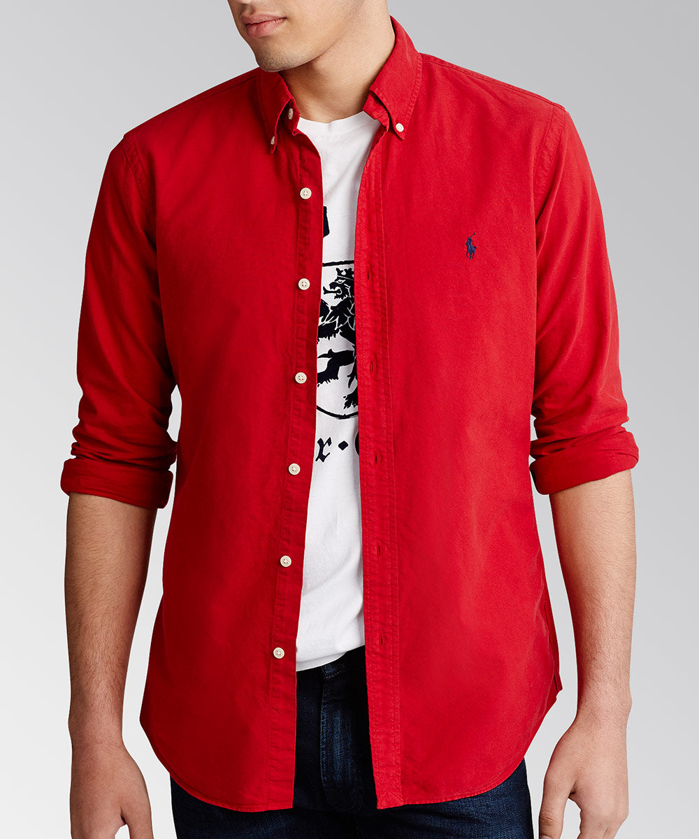 Polo Ralph Lauren Shirt Mens 3XB Suntan RED Long Sleeve Button Up