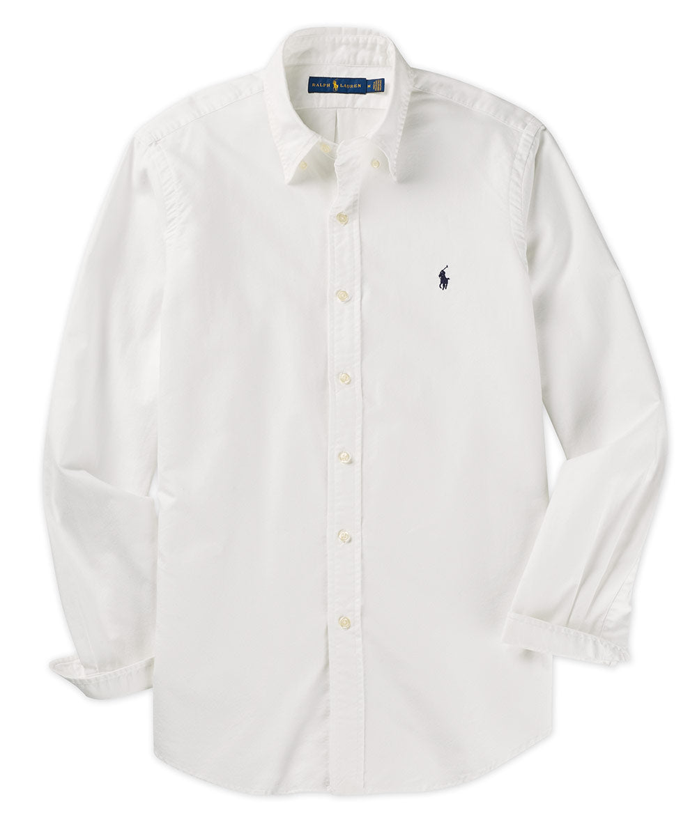 Polo Ralph Lauren Chemise de sport Oxford teinte en pièce à manches longues, Men's Big & Tall