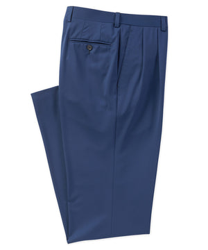 Pantaloni da completo a pieghe in lana elasticizzata 3Sixty5 neri di Westport