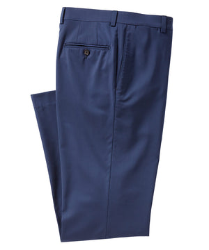 Pantaloni da abito piatti sul davanti in lana elasticizzata 3Sixty5 neri Westport