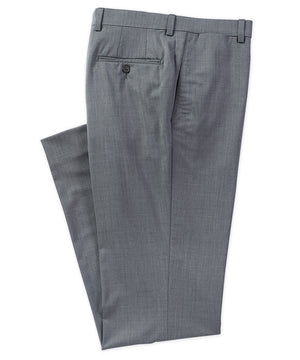 Pantaloni da abito piatti sul davanti in lana elasticizzata 3Sixty5 neri Westport